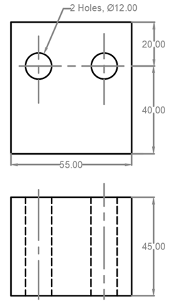 The type of dimensioning below is unidirectional & chain dimension