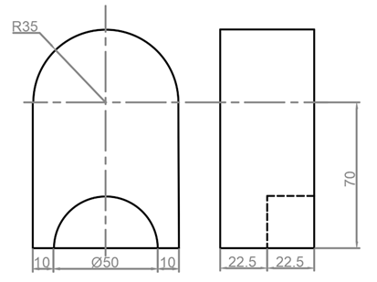 The type of dimensioning used in the figure below is chain & aligned dimension