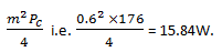 Power in sidebands is 52W if power of carrier wave is 176W & 60% modulation in amplitude