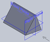 Find the front view from the isometric view for the below given prism
