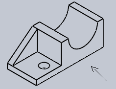 Find front view representing line of sight in case of front view of isometric view