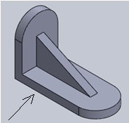 Find the side view representing line of sight of front view of the below isometric view