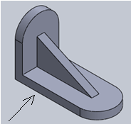 Find the front view representing line of sight of front view of the below isometric view