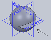 Find the top view for the below given sphere