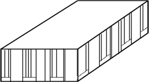The below figure is an example of sandwich panel type of structural composites