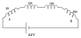 Find the voltage across 12H inductor in given circuit