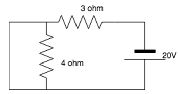 Current in 4 ohm resistor is 0A if current flow is connected in parallel to 4 ohm branch