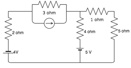 Find the voltage across the 5 ohm resistor if current source has current of 17/3 A