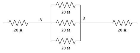 Find the equivalent resistance between A & B when resistors are in parallel