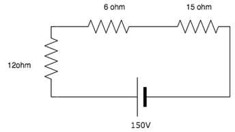 Find the voltage across the 6 ohm resistor in given circuit