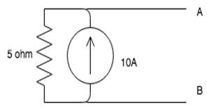 Find the value of voltage once source transformation is applied to the circuit