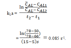 kLa is 0.085 s-1 if dissolved-oxygen tension is 78% air saturation