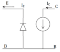 The DC equivalent circuit for an NPN common base circuit - option a