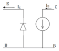 The DC equivalent circuit for an NPN common base circuit - option b