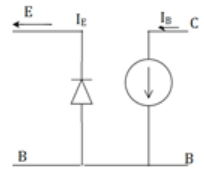 The DC equivalent circuit for an NPN common base circuit - option c