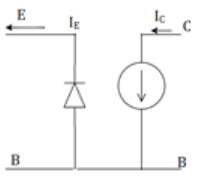The representation of PNP transistor connected in common emitter configuration - option a