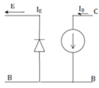 The representation of PNP transistor connected in common emitter configuration - option b