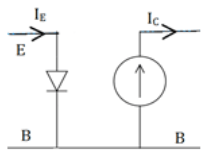 The representation of PNP transistor connected in common emitter configuration - option d