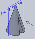 Find top isometric view for given cone representing hidden edges, parts & lines