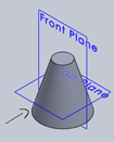 Find the top view for the below given cone