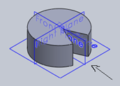 Find the isometric front view for the below given cylinder