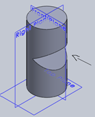 Find the front view from the following cylinder
