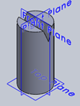 Find the isometric bottom view from the following cylinder
