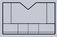 The top view represent hidden edges & lines of the below given component - option d