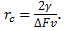 The critical radius of particles calculated - option a