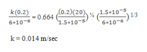 The overage mass transfer coefficient over the flat plate is 0.014 m/sec