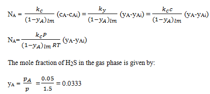 The rate of absorption of H2S per unit area of the thin film