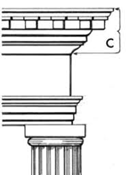 Cornice which functions of projecting cornice of building