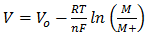 The potential of metal in nonstandard conditions - option a