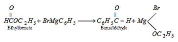 Reagents like carbon monoxide or HCN & ethyl format used for formation of benzaldehyde