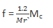 Relation between modulus of riser & modulus extension factor is Mr` = 1.2/f - option c