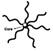 Copolymers with polymer chains connected to central core are called as star copolymer