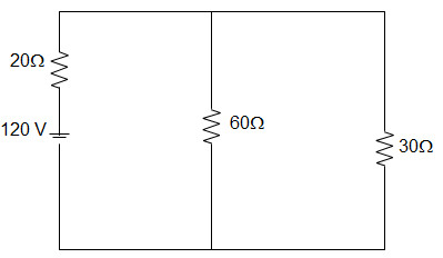 The current in the 30 Ω resistor is 2 A in given circuit