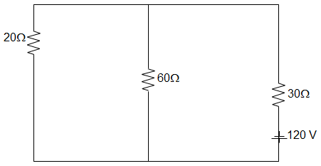 The current in the 20 Ω resistor is 2 A in given circuit