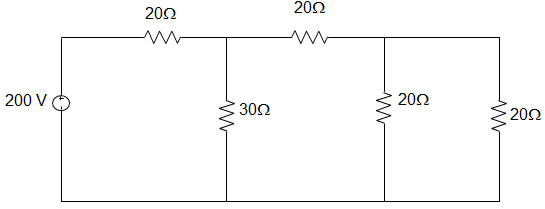 The current in the resistance 20 Ω(far end) is 1.43 A in given circuit
