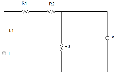 The current through R3 is 5 A for voltage source 5 V, R1 = R2 = R3 = 1 Ω, L1 = L2 = L3