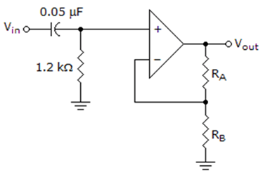 Find the cut-off frequency of the filter from the given diagram