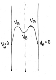 The correct velocity profile of a packed bed setup - option d