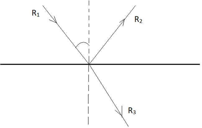 Find the following rays polarized/unpolarized if ray R1 is incident at polarizing angle
