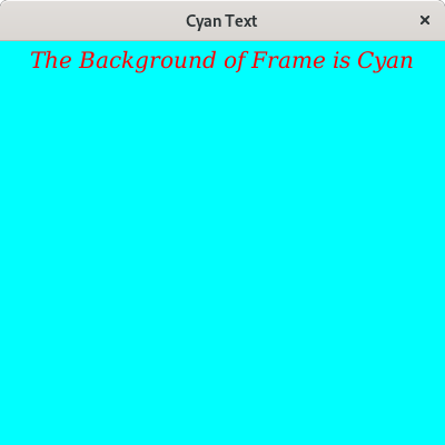 Java Program to Change Frame Background Color as Cyan - Sanfoundry