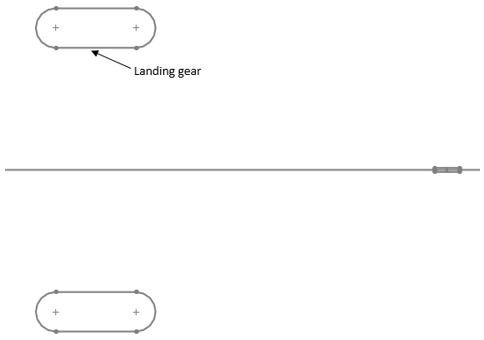 Tail dragger landing gear arrangement with of configuration two gears of cg