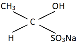 The addition product of reaction between acetaldehyde & sodium bisulphite