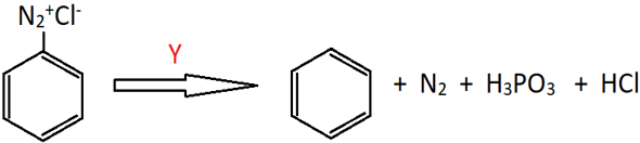 Benzenediazonium chloride reduced to benzene