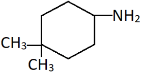 The IUPAC name of compound is 4,4-Dimethylcyclohexan-1-amine two methyl groups