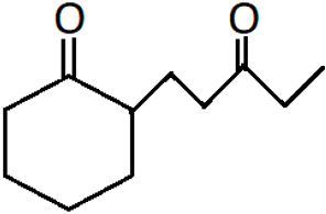 2-(3-oxopentyl)-cyclohexan-1-one is IUPAC name of the compound