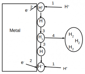 Activation polarization is electrochemical process controlled at metal-electrolyte